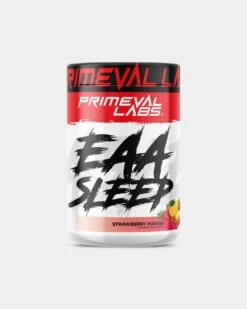 Primeval Labs EAA Sleep -Never backdown EAA Sleep Strawberry Mango Front 21 10 21 grey