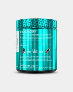 Jacked Factory Pump Surge Stim-Free Pre-Workout -Never backdown Jacked Factory Pump Surge Cherry Limeade20 back grey