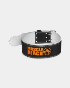Muscle Beach Nutrition Muscle Beach Leather Weightlifting Belt -Never backdown MBN6060054 grey